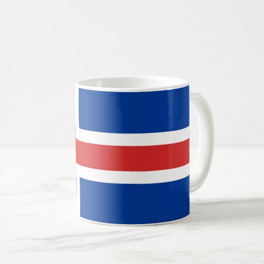 (Isländische) Flagge Islands Kaffeetasse (VorderseiteRechts)
