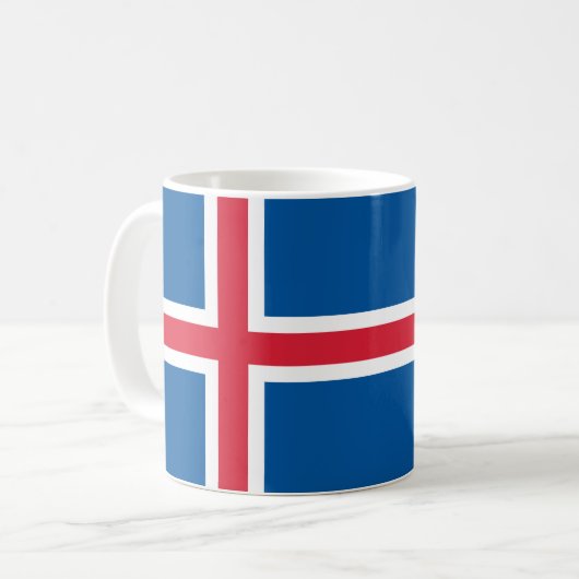 Isländische Flagge Kaffeetasse (Vorderseite Links)