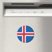 Isländische Flagge - Magnet (In Situ (Geschirrspüler))