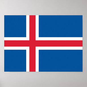 Isländische Flagge Poster