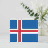 Isländische Flagge Postkarte (Stehend Vorderseite)