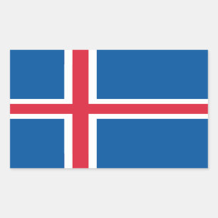 Isländische Flagge Rechteckiger Aufkleber