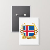Isländische Flagge Schild Button (Vorderseite/Rückseite)