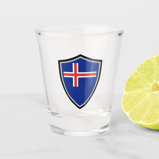 isländische Flagge Schnapsglas (Vorderseite)