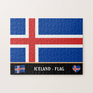 Isländische Flagge und isländisches Land / Islan Puzzle