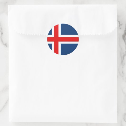 Isländische Flaggen-Aufkleber Runder Aufkleber (Tasche)