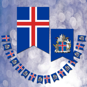 isländische Flaggenbanner, Emblem, isländisches Pa Wimpelkette