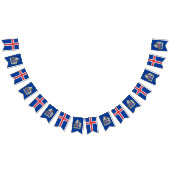 isländische Flaggenbanner, Emblem, isländisches Pa Wimpelkette (Alle)