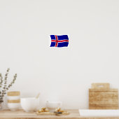 isländische Flaggenplakatwerbung Poster (Küche)
