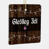 Isländische frohe Weihnachten, Gleðileg jól Keramikornament (Rechts)