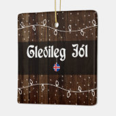 Isländische frohe Weihnachten, Gleðileg jól Keramikornament (Links)