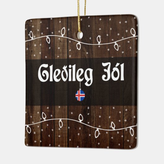 Isländische frohe Weihnachten, Gleðileg jól Keramikornament (Links)