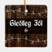 Isländische frohe Weihnachten, Gleðileg jól Keramikornament (Vorderseite)