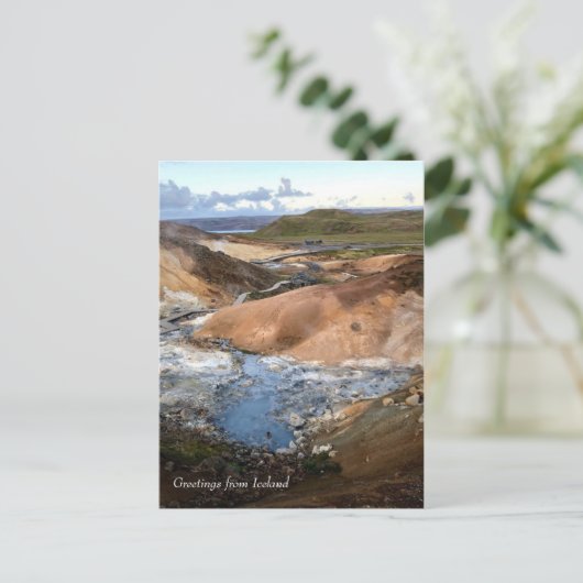 Isländische Geothermie - Postkarte (Stehend Vorderseite)