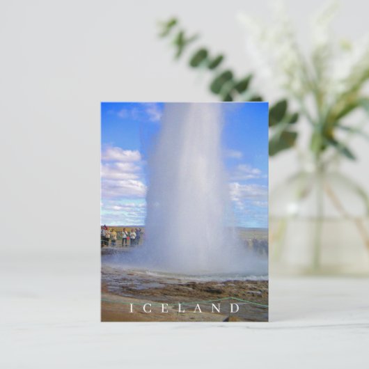 Isländische Geyser-Ansicht Postkarte (Stehend Vorderseite)