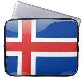 Isländische glatte Flagge Laptopschutzhülle (Vorderseite)