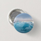 Isländische Gletscherlagune Button (Vorne & Hinten)