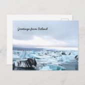 Isländische Gletscherlagune Postkarte (Vorne/Hinten)