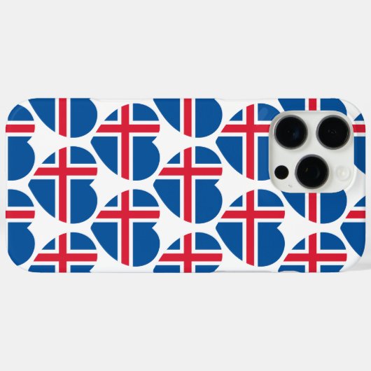 Isländische Herzenflagge Case-Mate iPhone Hülle (Rückseite (Horizontal))