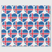 Isländische Herzenflagge Geschenkpapier (Flach)