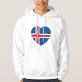 Isländische Herzenflagge Hoodie (Vorderseite)