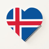 Isländische Herzenflagge Notizblock (Rückseite)