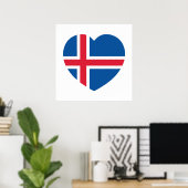 Isländische Herzenflagge Poster (Heimbüro)