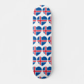 Isländische Herzenflagge Skateboard (Vorne)