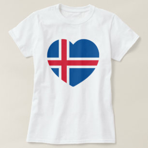 Isländische Herzenflagge T-Shirt