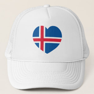 Isländische Herzenflagge Truckerkappe