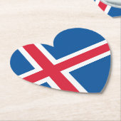 Isländische Herzenflagge Untersetzer (angewinkelt)