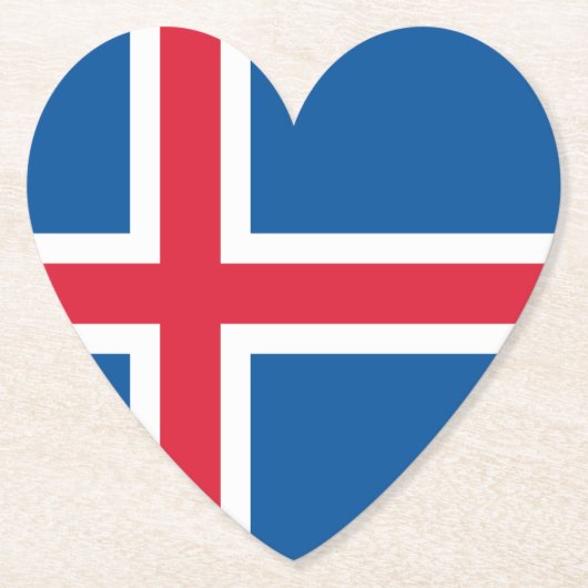 Isländische Herzenflagge Untersetzer (Vorderseite)