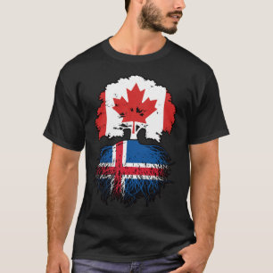 Isländische kanadische Tree-Roots-Fahne T-Shirt