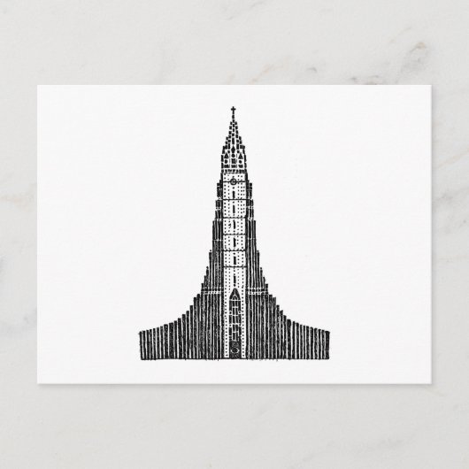 Isländische Kathedrale (Hallgrimskirkja) Postkarte (Vorderseite)