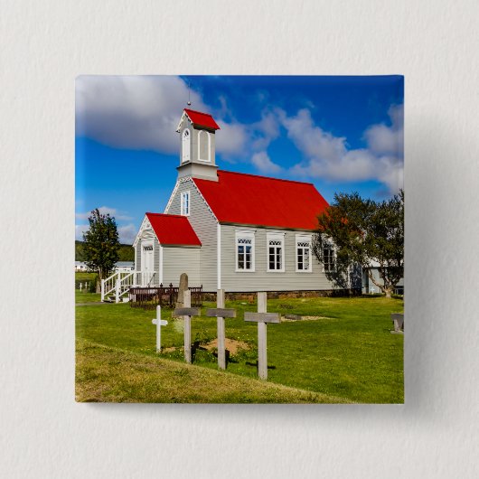 Isländische Kirche Button (Vorderseite)