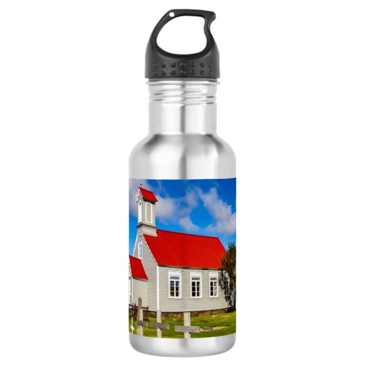 Isländische Kirche Edelstahlflasche (Vorderseite)