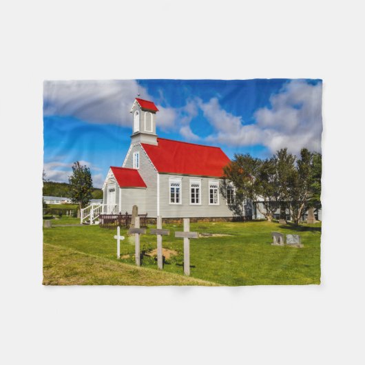 Isländische Kirche Fleecedecke (Vorderseite (Horizontal))