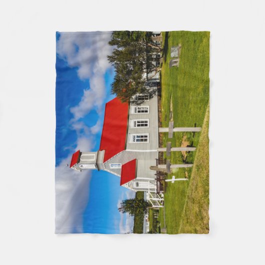 Isländische Kirche Fleecedecke (Vorderseite)