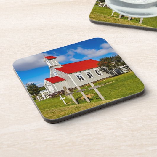 Isländische Kirche Getränkeuntersetzer (Linke Seite)