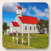 Isländische Kirche Getränkeuntersetzer (Vorderseite)