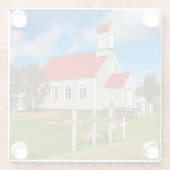 Isländische Kirche Glasuntersetzer (Rückseite)