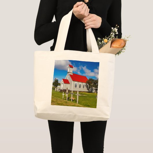 Isländische Kirche Jumbo Stoffbeutel (Vorderseite (Produkt))