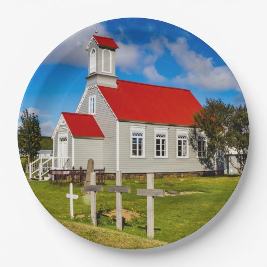 Isländische Kirche Pappteller (Vorderseite)