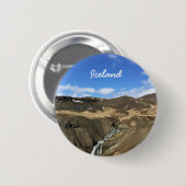 Isländische Landschaft Button (Vorne & Hinten)