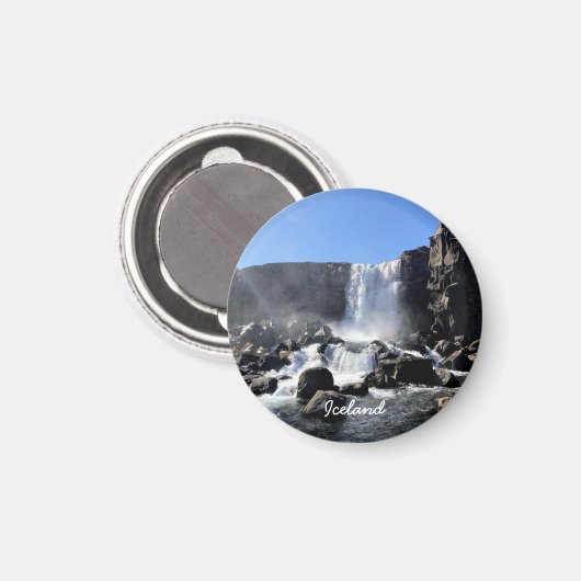 Isländische Landschaft Magnet (Vorderseite/Rückseite)