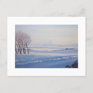 Isländische Landschaft schöne Kunstkarte. Feiertagspostkarte
