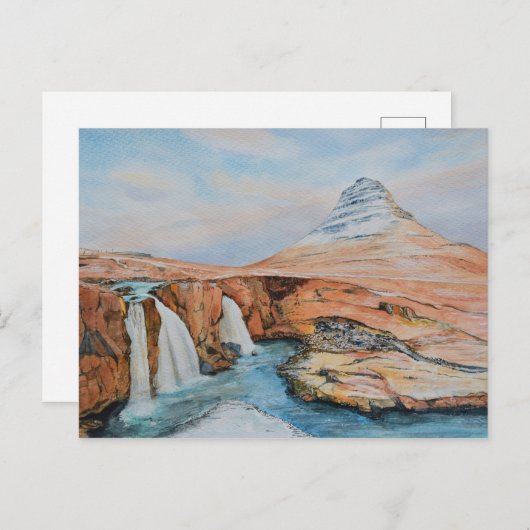"Isländische Landschaft" von Mike Paget Postkarte (Vorne/Hinten)