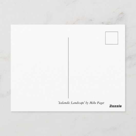 "Isländische Landschaft" von Mike Paget Postkarte (Rückseite)