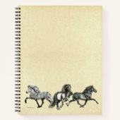 Isländische Pferde in Bewegung Notizblock (Vorderseite)