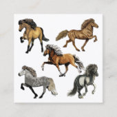 Isländische Pferde in Gait Quadratische Visitenkarte (Vorderseite)